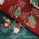 Poshoot 4 Pcs Drip Oil Santa Claus Christmas Tree Sled Car Brooches for Women Men New Year Christmas Office Party Jewelry Accessories