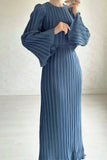 Poshoot Christmas Thanksgiving Gifts Elegant Solid Maxi Dress