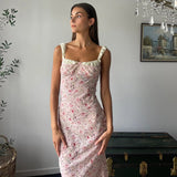 Poshoot Flamingo Pink Floral Elegance Dress