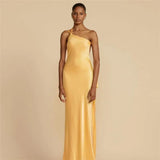 Poshoot Christmas Thanksgiving Gifts  Elegant One-Shoulder Backless Sleeveless Maxi Dress