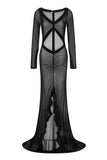 Poshoot Christmas Thanksgiving Gifts  Elegant Long Sleeve V Neck Maxi Dress