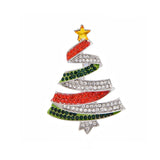 Poshoot Luxury Rhinestone Christmas Tree Brooches for Women Exquisite Crystal Penguin Elk Snowman Brooch Pins Corsage Christmas Jewelry