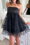 Poshoot Christmas Thanksgiving Gifts  Elegant Strapless Open Back A-Line Mini Dress