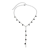 Poshoot Unique Black Star Sequin Pendant Long Chain Necklace for Women Wed Sexy Chest Link Aesthetic Neck Jewelry Accessories