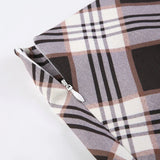 Poshoot-Brown Plaid A-Line Mini Skirts