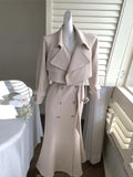 Poshoot Chic Mermaid Dress Two Piece Sets Women Korean Lapel Short Trench Coat Outfits Female Elegant 2024 Spring Autumn Clothing Suit