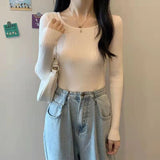 Poshoot 2024 Casual O-Neck Slim Fit Sweater Women Spring Autumn Solid Color Knit Sweaters Woman Soft Long Sleeve Femme Jumper Top