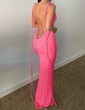 Poshoot Sean Backless Fishtail Long Dress