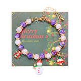 Poshoot Christmas Drip Oil Santa Claus Beaded Bracelets for Women Handmade Crystal Beads Christmas Tree Sock Charm Bracelet Jewelry Gift