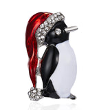 Poshoot Luxury Rhinestone Christmas Tree Brooches for Women Exquisite Crystal Penguin Elk Snowman Brooch Pins Corsage Christmas Jewelry