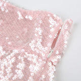 Poshoot-Sweet Pink Bow Bling Sequined Skirt