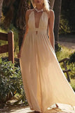 Poshoot Christmas Thanksgiving Gifts  Hollow Out Halter Maxi Dress