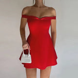 Talenza Red Backless A-Line Dress Women Sexy Strapless Sleeveless Slim Y2k Short Dress Elegant Party Club Evening Dress Vestidos