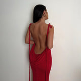 Poshoot Sean Backless Fishtail Long Dress