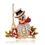 Poshoot Luxury Rhinestone Christmas Tree Brooches for Women Exquisite Crystal Penguin Elk Snowman Brooch Pins Corsage Christmas Jewelry