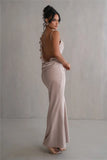 Poshoot Petal Flow Backless Maxi Dress