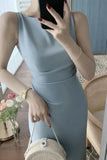 Poshoot Christmas Thanksgiving Gifts  Elegant Spaghetti Strap Midi Dress