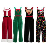 Poshoot Women¡¯s Christmas Jumpsuit Overalls Casual Sleeveless 3D Print Baggy Romper Pants Holiday Party Costume Female Wide Leg Trousers