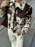 Poshoot Animal Print Denim Over-shirt Jacket