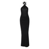 Poshoot Dark Temptress Backless Maxi Dress