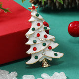 Poshoot Fashionable Rhinestone Drip Oil Santa Claus Brooches for Women Alloy Christmas Tree Gloves Unisex Holiday New Year Jewelry Gifts