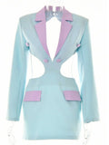 Poshoot Contrast Blazer Cut-Out Dress