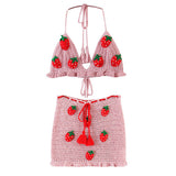 Poshoot Outfit Strawberry Crochet Top & Skirt Co-Ord