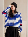 Poshoot Christmas Thanksgiving Gifts  Striped Knitted Sweater