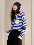 Poshoot Christmas Thanksgiving Gifts  Striped Knitted Sweater