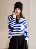 Poshoot Christmas Thanksgiving Gifts  Striped Knitted Sweater