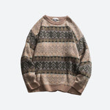 Poshoot Christmas Thanksgiving Gifts  Vintage Jacquard Knitted Sweater