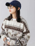 Poshoot Christmas Thanksgiving Gifts  Vintage Rabbits Knitted Sweater