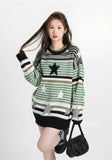 Poshoot Christmas Thanksgiving Gifts  Vintage Star Printed Knit Sweater