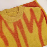 Poshoot Christmas Thanksgiving Gifts  Wavy Line Design Knitted Sweater