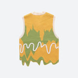 Poshoot Christmas Thanksgiving Gifts  Weirdcore Wavy Striped Sweater Vest