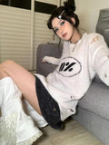 Poshoot Christmas Thanksgiving Gifts  Y2K Grunge Distressed Knitted Sweater