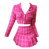 Poshoot Outfit Y2K Pink Tweed Jacket & Skirt Co-Ord