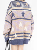 Poshoot Christmas Thanksgiving Gifts  Y2K Vintage Stars Striped Knitted Sweater