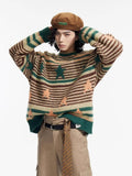 Poshoot Christmas Thanksgiving Gifts  Y2K Vintage Stars Striped Knitted Sweater