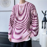 Poshoot Christmas Thanksgiving Gifts  Y2K Wavy Striped Knitted Sweater