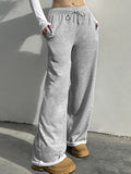 Poshoot Solid Color 2000s Lace Up Sweatpants