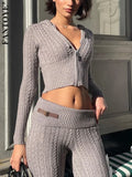 Poshoot outfit Knitted Long Sleeve Zipper Hooded Women Two Piece Sets Thicken Sweater Skinny Long Pant Suit Solid Casual Sweatshirt