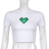 Poshoot 'Art of Heart' White Crop Top