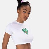 Poshoot 'Art of Heart' White Crop Top