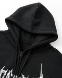 Poshoot-Butterfly Print Graphic Zip Up Hoodie