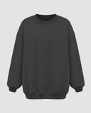 Poshoot-Soild Color Crew Sweatshirt