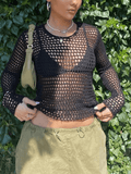 Poshoot Crochet Hollow Knit Crop Top  Christmas Gifts