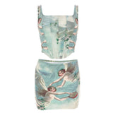 Poshoot Outfit Celestial Cherub Corset Top & Skirt Set