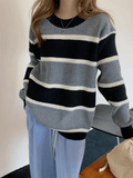 Poshoot Color Block Striped Knit Sweater  Christmas Gifts