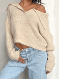 Poshoot Cropped Fuzzy Knit Sweater  Christmas Gifts